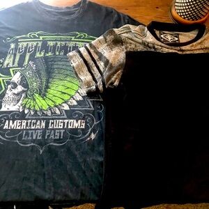 2 Men’s Affliction Shirts